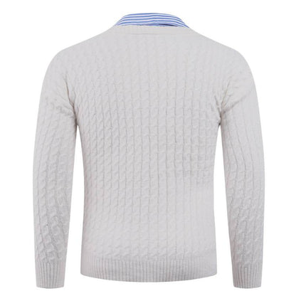 Herren Strickpullover V-Ausschnitt Fein Gestrickt Elegant