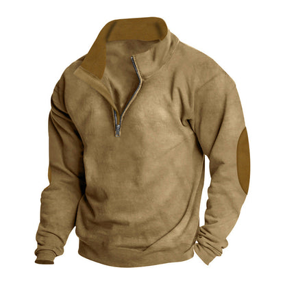 Herren Fleece Pullover Hochkragen Elegante Optik