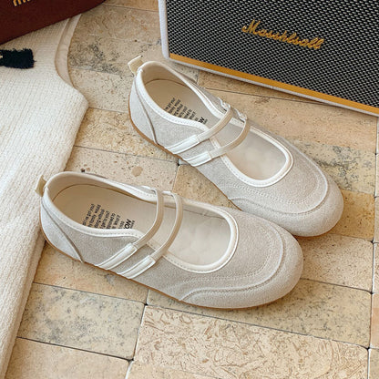 Damen Ballerinas Bequem Elastisch Warm