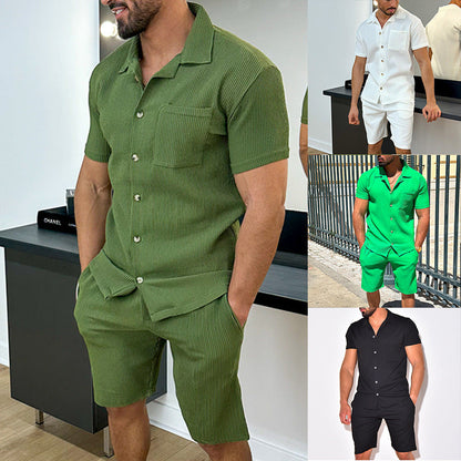 Herren Kurzarm-Shirt-Set Modern Elegant Slimfit - BerlinGlamour