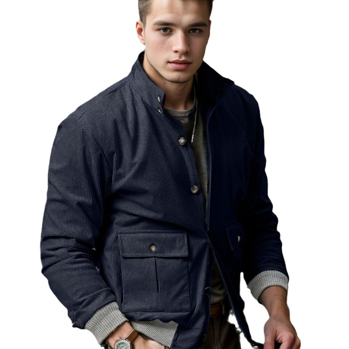 Herren Cordjacke Modern mit Taschen Schnitt