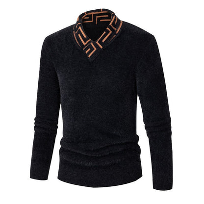 Herren Pullover Modern Stehkragen Strukturiert Trendig
