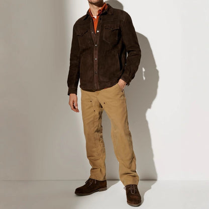 Lederjacke Herren Modern Schnitt mit Taschen