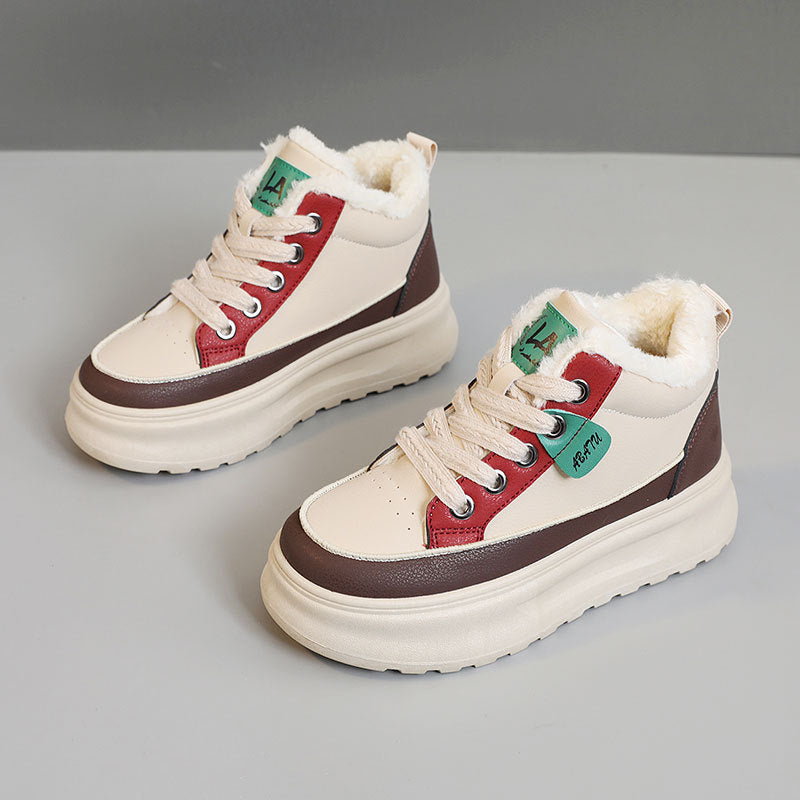 Damen Sneaker Warm Bequem Flauschig Innenfutter