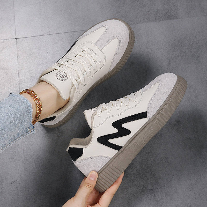 Damen Sneaker Minimalistisch Rutschfest Weiß