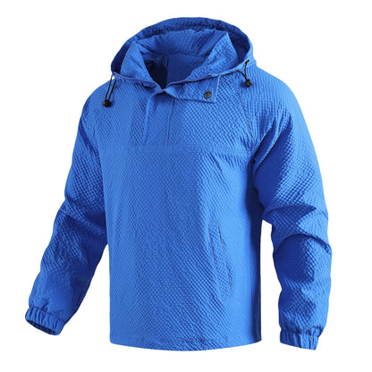 Herren Anorakjacke Leicht Wasserabweisend Mit Kordelzug