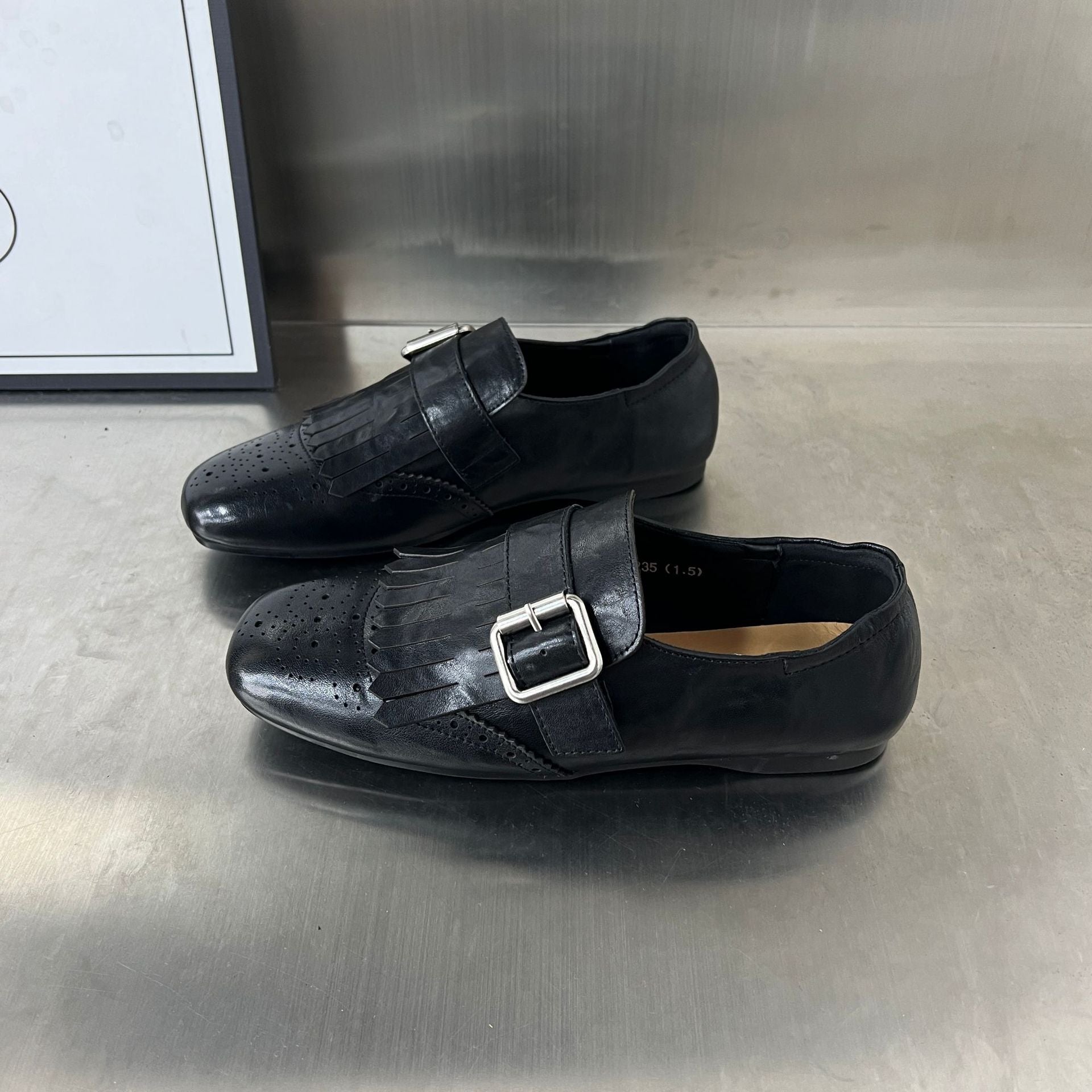 Damen Mokassins Elegante Fransen Design Schnalle Schuhe - BerlinGlamour