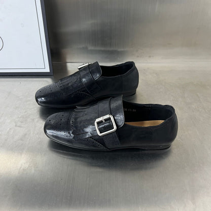 Damen Mokassins Elegante Fransen Design Schnalle Schuhe - BerlinGlamour