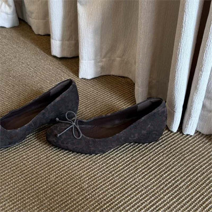 Damen Ballerinas Weich Wildleder Schnürsenkel