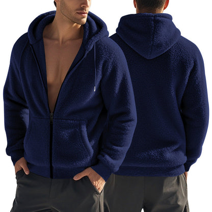 Herren Fleece Hoodie Kuschelig mit Seitentaschen Praktisch