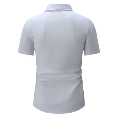 Herren Kurzarmhemd Elegant Schnürfront Modern