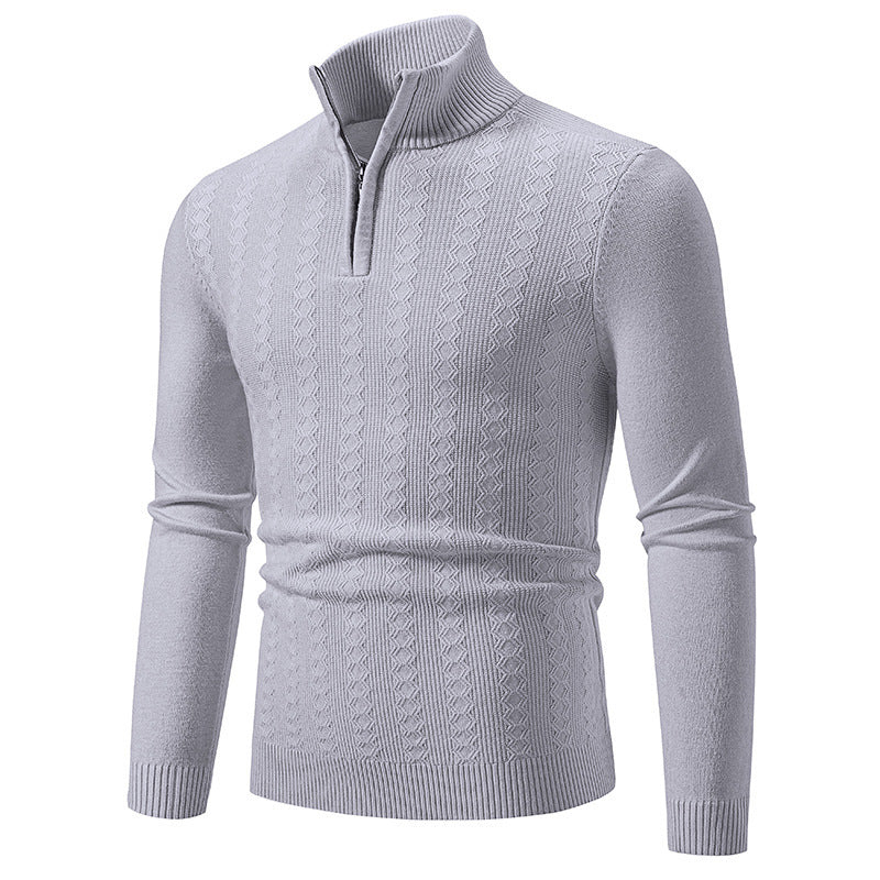 Herren Rollkragenpullover Modern mit Struktur-Muster Elegante Optik