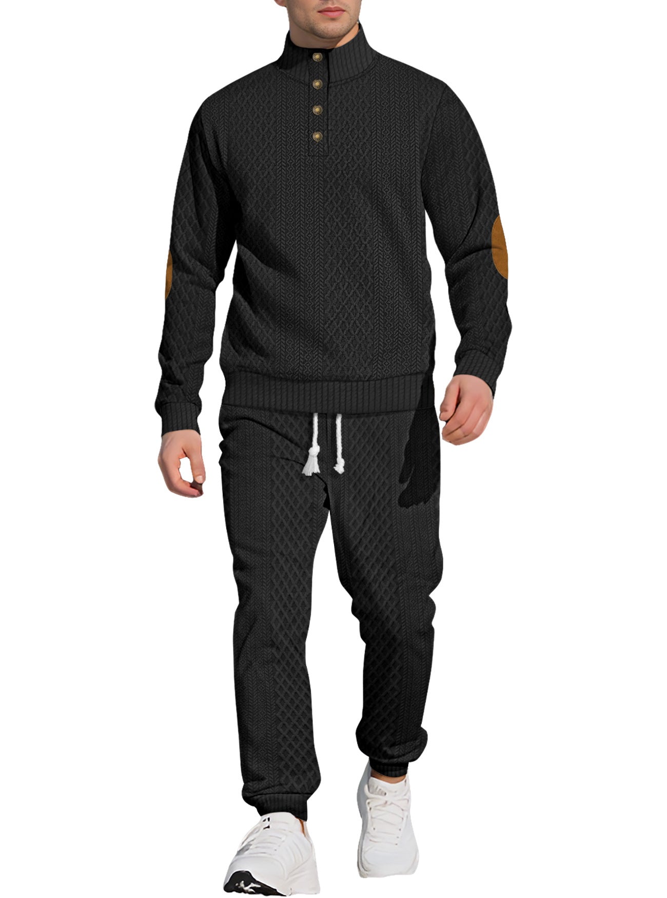 Herren Strickanzug Eleganter Kragen Modern