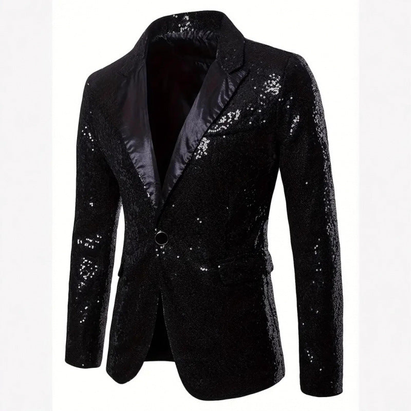 Eleganter Herren Blazer Smokey Pailletten Anzug