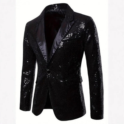 Eleganter Herren Blazer Smokey Pailletten Anzug
