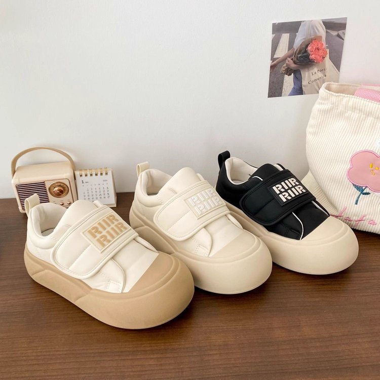 Damen Sneaker Bequem Klettverschluss Flexibles Sohlenprofil