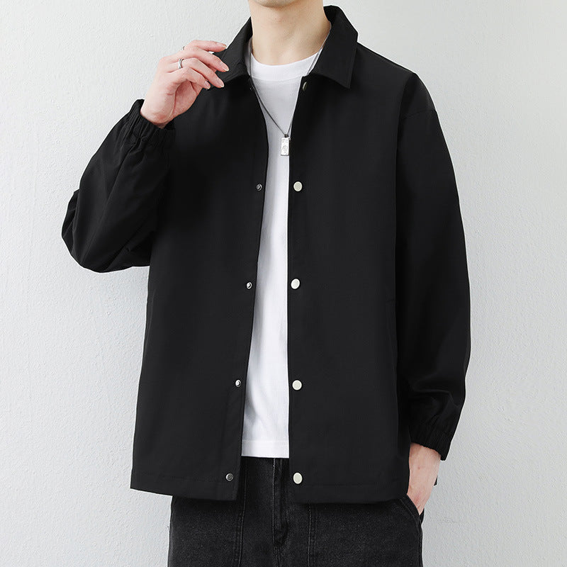 Herren Übergangsjacke Leicht Modern Schnitt mit Druckknöpfen