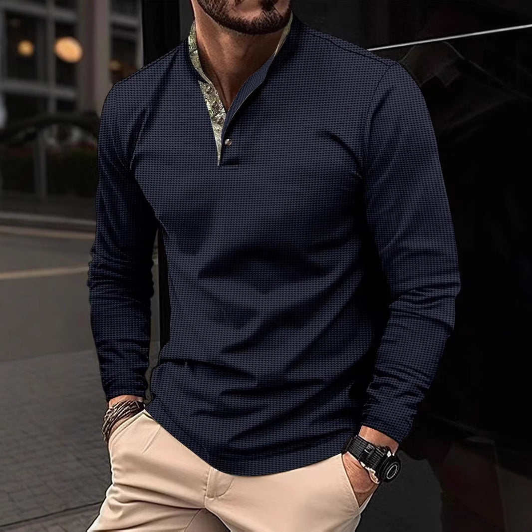 Herren Langarmshirt Modern Grafik Kragen Trendy