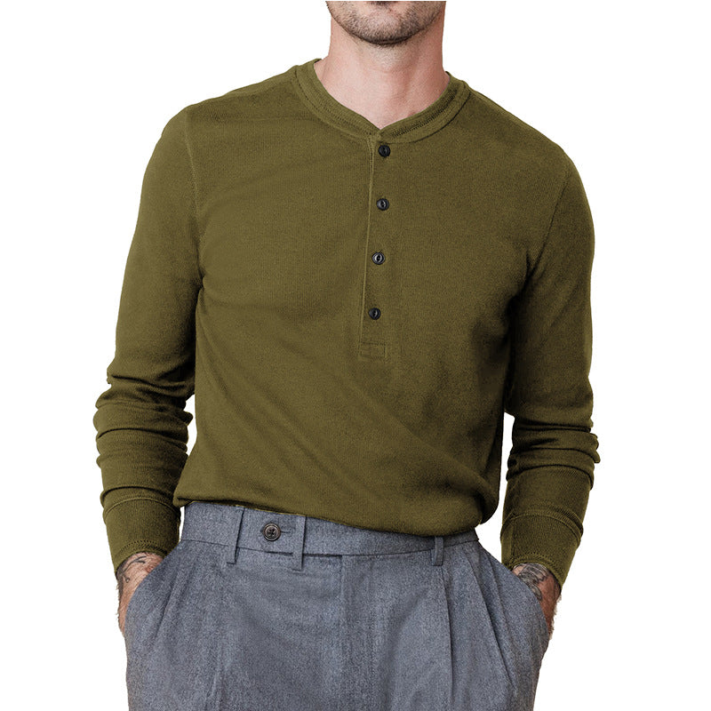 Herren Langarmshirt Modern Knopfleiste Slimfit - BerlinGlamour