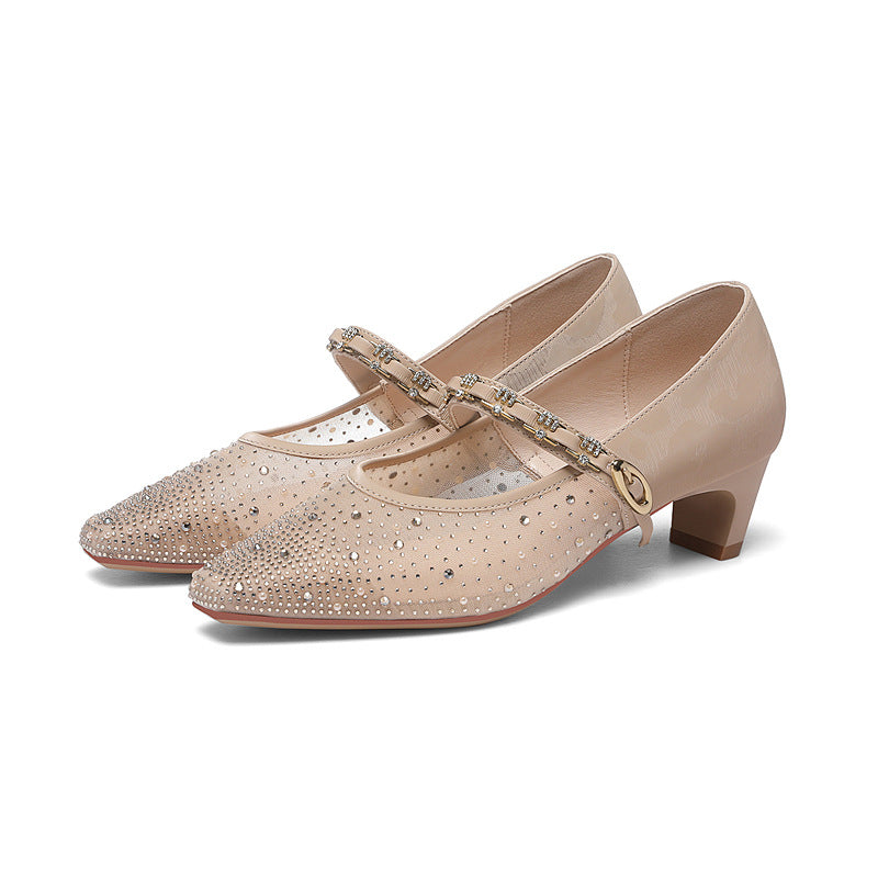 Glitzernde Slingback Pumps Damen Schuhe High Heel Elegant