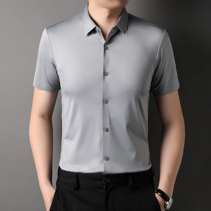 Herren Kurzarmhemd Seidenstoff Elegant Berlin