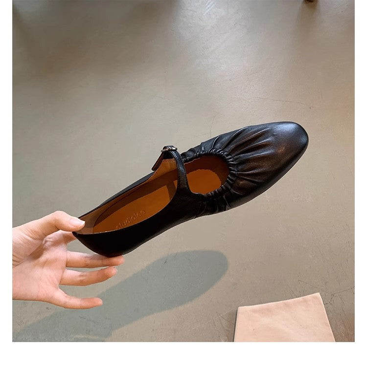 Damen Ballerinas Bequem Elastisch Schnürung