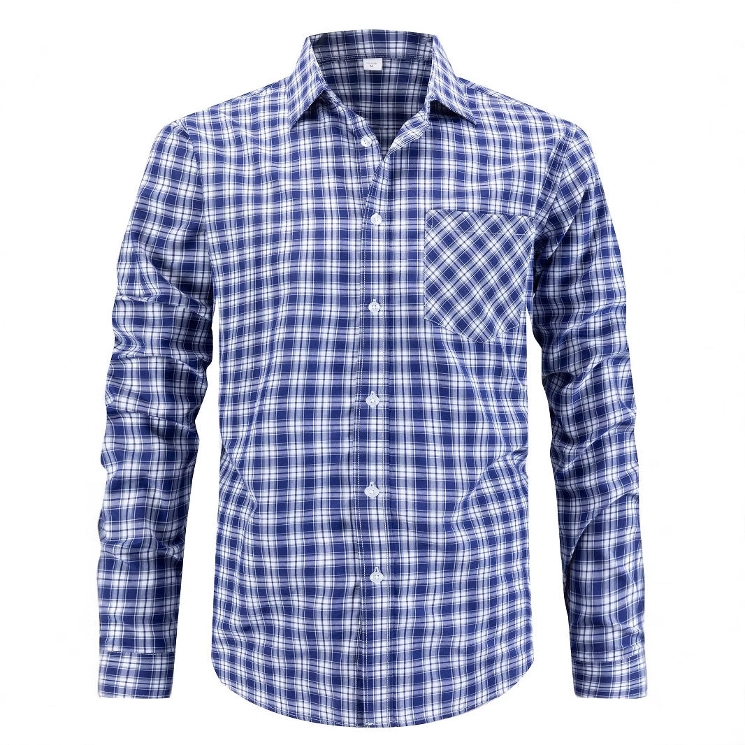 Herren Hemd Kariert Button Down Modern Schwarz Weiss