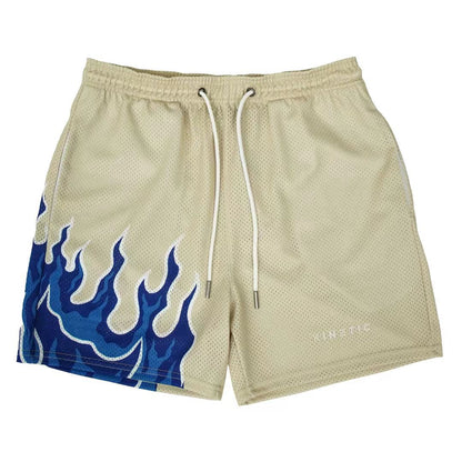 Männer Sport Shorts Flamme Stickerei Trendy - BerlinGlamour