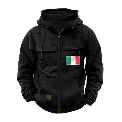 Herren Kapuzenjacke Modern mit Taschen und verstellbarem Kragen - BerlinGlamour