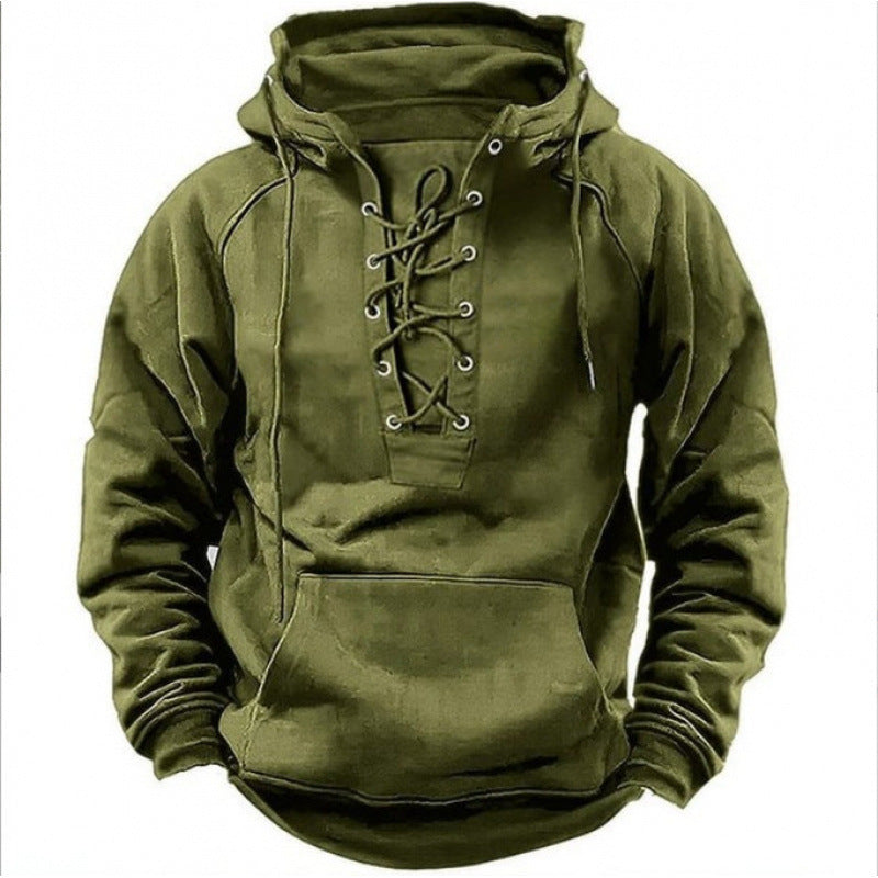 Herren Kapuzenpullover Schnürdesign Modern Streetwear