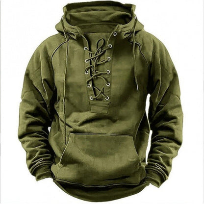 Herren Kapuzenpullover Schnürdesign Modern Streetwear