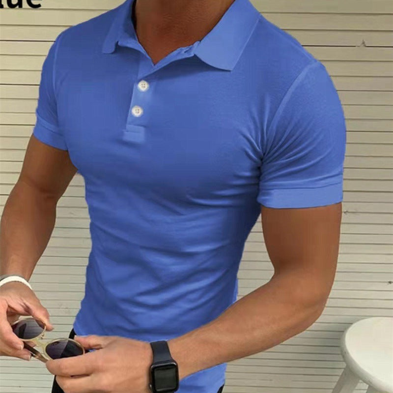 Herren Polohemd Slim Fit Moderner Kragen