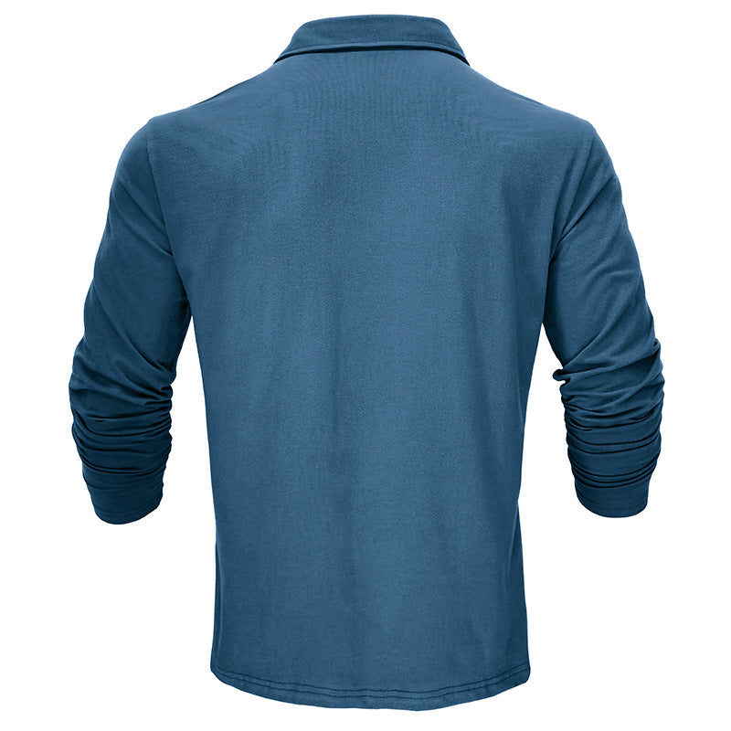 Herren Polohemd Langarm Baumwolle Elegantes Design