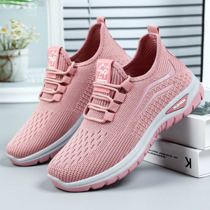 Damen Sneaker Leicht Bequem Strick Schuhe