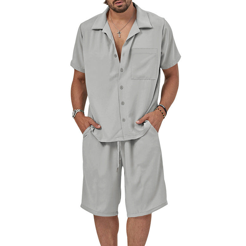 Herren Freizeit Set Kurzarmhemd Shorts Sommer - BerlinGlamour