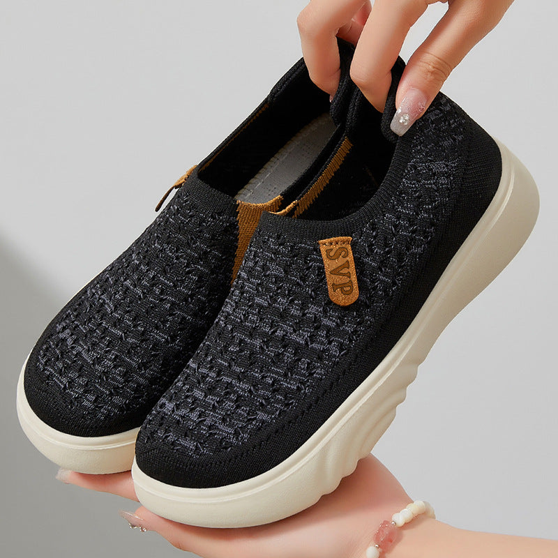 Damen Slip-On Schuhe Leicht Bequem Strickoptik Sommer - BerlinGlamour