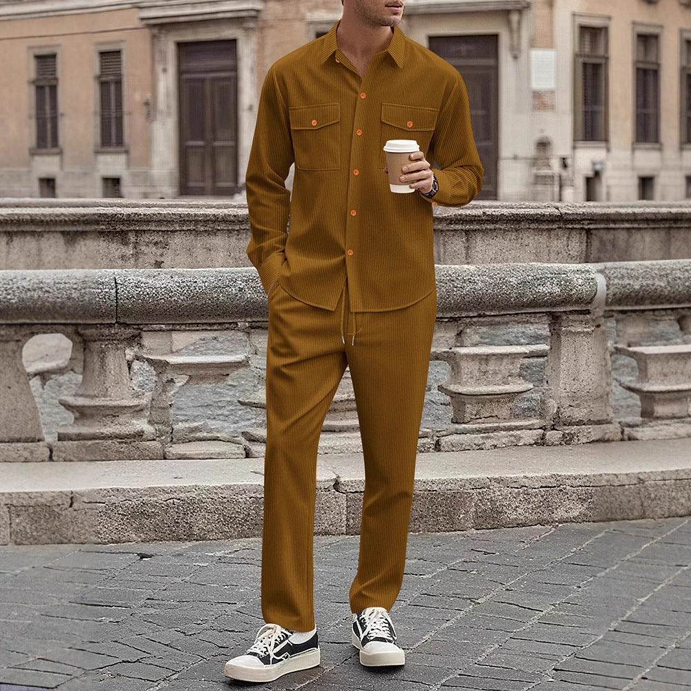 Herren Anzugset Streifen Freizeitanzug Modern Berlin Stil - BerlinGlamour