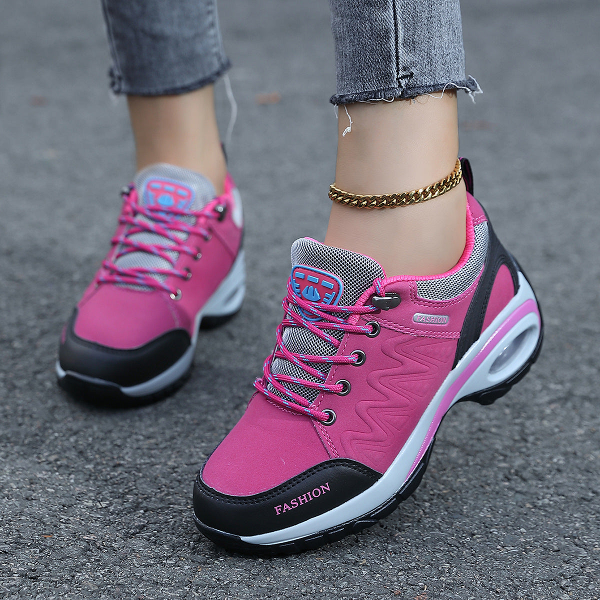 Damen Sneaker Sportlich Flexibel Luftpolsterung