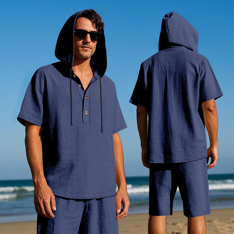 Herren Sportbekleidung Set Kapuze Bermuda Modern