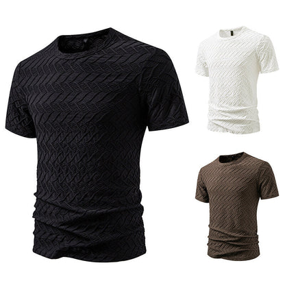 Herren Kurzarmshirt Modernes Design Strukturiert