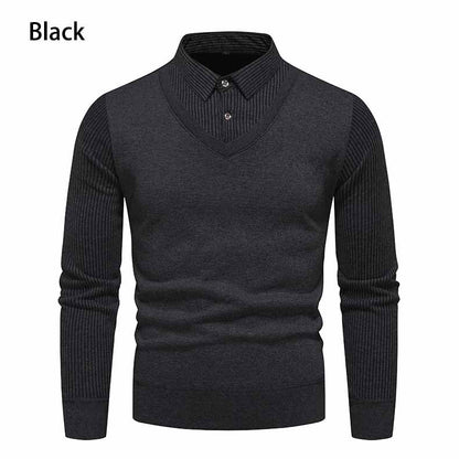 Herren Pullover V-Ausschnitt Modern mit Kragen