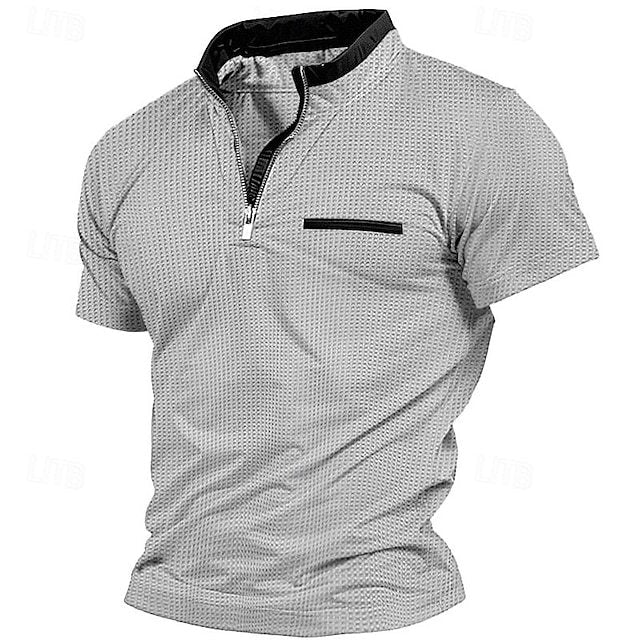 Herren Sportshirt Kurzarm Modern mit Kontraststreifen - BerlinGlamour