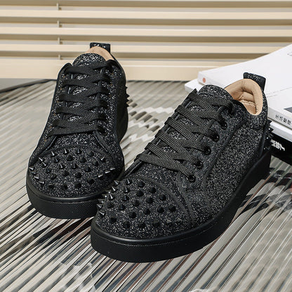 Damen Sneaker Sportlich Nieten-Design Trendschuhe
