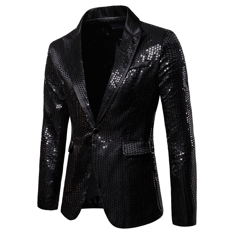 Glitzernder Herren Blazer Pailletten Jacke Party