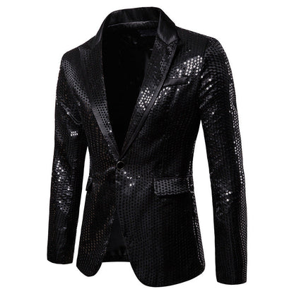 Glitzernder Herren Blazer Pailletten Jacke Party