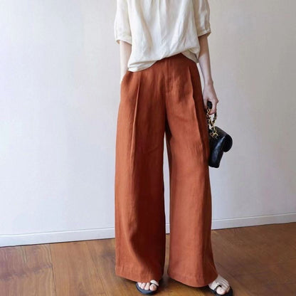 Weite Leinenhose Damen Bequem Sommer - BerlinGlamour
