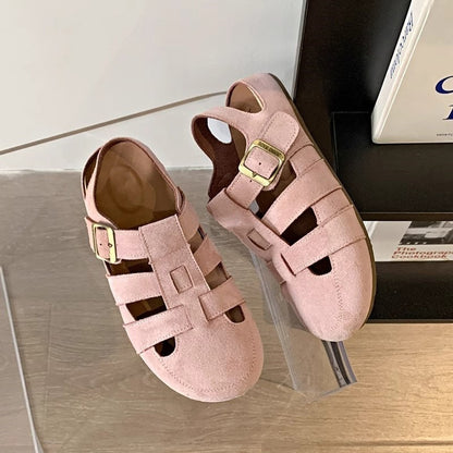 Damen Sandalen Wildleder Riemen Modern