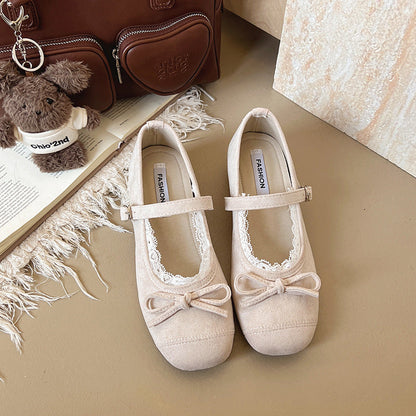 Damen Ballerinas mit Riemen und Spitze Elegant
