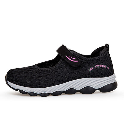 Damen Freizeitschuhe Bequem Slip-On Klettverschluss Schuhe