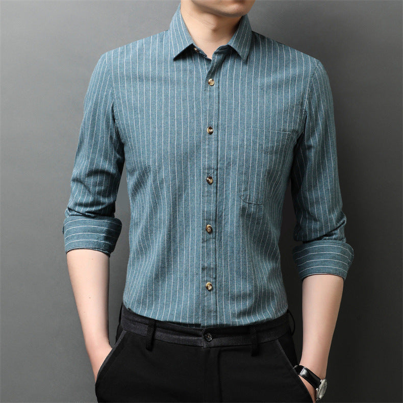 Herren Hemd Langarm Streifenmuster Elegant SlimFit - BerlinGlamour